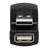 CY USB 2.0 Typ A Stecker auf Buchse Verlängerungsadapter Schwarz Rechts abgewinkelt 90 Grad 180 G