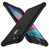 ORETECH Kompatibel mit iPhone 7 8 Hülle, mit [2X Panzerglas Schutzfolie] 360 Grad Stoßfest Dünn Schutzhülle Handyhülle TPU Silikon Hart PC Slim Rugged Case Cover für iPhone 7 8 [4,7 Zoll] Schw