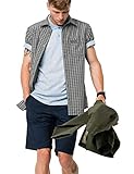 Jack Wolfskin Herren EL Dorado Shirt Men Schnelltrocknendes Outdoor Hemd Kurzarm, Phantom Checks, XL