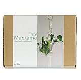 Bazeelic Makramee Set Anfänger mit Videoanleitung - Makramee Blumenampel - Makramee Bastelset für Erwachsene Anfänger mit Anleitung - Inklusive Makramee Garn, Holzring, Stahlhaken und Anweisung
