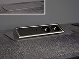 SCHÜTTE 3074 klappbare Steckdosenleiste für die Arbeitsplatte (2x USB & 2x 230 V Steckdosen), Einbausteckdose für die Küche zum Nachrüsten, Tischsteckdose aus E