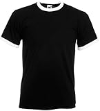Fruit of the Loom Herren T-Shirt Gr. XL, Mehrfarbig - Schwarz/Weiß