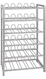 Haku Möbel Flaschenständer - Stahlrohr alufarben lackiert - für ca 54 Flaschen H 90