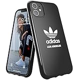 adidas Hülle Entwickelt für iPhone 11 Hülle, Fallgeprüfte Hüllen, stoßfeste erhöhte Kanten, Original Los Angeles Snap Case Schutzhülle, Schwarz Weiß Log