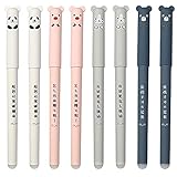 8pcs Gelschreiber Kugelschreiber FüR Kinder Gelschreiber Einfach Rollerball Stifte Schweine Panda LöSchbaren LöSchbaren Stift Muster BüRo Gadgets Kleine Hilfs LöSchbarer 0.38 Mm Schwarzer G