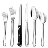 Herogo 36-teiliges Besteck Set mit Steakmessern, Edelstahl Besteck Set für 6 Personen, Essbesteck Set mit Gabel Messer Löffel, Elegantes Tafelbesteck für Home / R