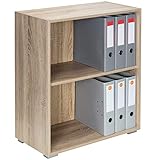 Deuba Bücherregal Vela 2 Fächer 77 x 60 x 31 cm Holz Modern Ordner Bücher Standregal Wohnzimmer Kinderzimmer Büro E