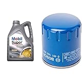 Mobil Super 3000 X1 5W40, 5L & BOSCH 0451103355 Ölfilter P3355