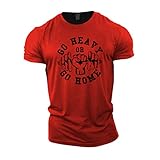 GYMTIER Herren-Bodybuilding-T-Shirt – Go Heavy or Go Home – Trainings-Oberteil für Fitnessstudio Gr. XXL,