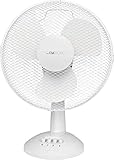 Clatronic VL 3602 Tischventilator 30 cm Durchmesser, oszillierend, 3 Geschwindigkeitsstufen, Neigungswinkel verstellbar, weiß