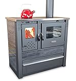 EEK A Küchenofen Holzherd PANONIA Kacheln schwarz, rechte Version - 10,5 kW Dauerb