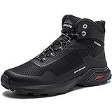AFFINEST Herren Winterschuhe Warme Gefütterte Winterstiefel Wasserdicht Schneestiefel Rutschfeste Wanderschuhe Schwarz 42