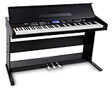 FunKey DP-88 II Digitalpiano (88 anschlagsdynamische Keyboard-Tasten, 128-fach polyphon, 360 Sounds, 160 Styles, MP3-Player, Lernfunktion, Record- & Playback-Funktion, 3 Pedale) schw