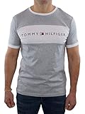 Tommy Hilfiger Herren T-Shirt Kurzarm CN Tee Logo Flag UM0UM01170-004 Grau M