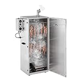 Royal Catering RCRO-1300 Räucherofen Räucherschrank Räuchergrill (147 Liter, 1000 W, bis 110°C, Timer, 8 Einlegeroste, Kaminrohr, Edelstahl) Silb