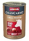 animonda Gran Carno adult Single Protein Hundefutter, Nassfutter für ausgewachsene Hunde, Rind pur, 6 x 400 g, 6er Pack (6 x 0.4 kilograms)