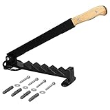ECD Germany Handholzspalter Spanmesser mit Holzgriff - Gusseisen - Schwarz - zum Spalten von Anzündhölzern - Wandmontage inkl. Montagematerial - Holzspalter Splitter Brennholz Spalten Holzofen Z