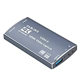 ZasLuke Game Capture Card, 4K 60FPS Durchgang HDMI Capture Card mit HDMI-Loop-Out, 4K 30FPS USB 3.0 Capture Card Live-Streaming für PS4, Xbox One&Xbox 360 und M