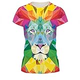 Herren Damen T-Shirt 3D Druck Kurze Ärmel Grafik T Shirts Männer Dreieck König der Löwen T-Shirt männlich 3DT Shirt Kurzarm Rundhals Digitaldruck lässig Kurzarm-Color_2XL