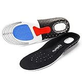 SpBeFlo Gel Einlegesohlen Fersensporn, Gelsohlen Schuheinlagen Schweißfüße gegen Druckschmerz für Alltag Sport Outdoor, 1 Paar,  (Größe L für 41-46)