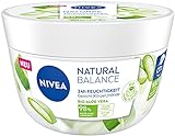 NIVEA Natural Balance Aloe Vera Allzweckcreme (200 ml), feuchtigkeitsspendende, vegane Creme mit Bio Aloe Vera, Universalcreme für Gesicht, Körper und H