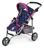 Bayer Chic 2000 612-72 Jogging Buggy Lola, Puppenwagen, Stars Navy-pink