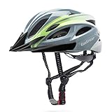 EASTINEAR Fahrradhelm mit Visier für Erwachsene Herren Damen Fahrradhelm mit Hellen LED-Licht Berg & Straße Radfahren Helm Einstellbare Größe M/L 22.8-24.4in (Grau Weiß)