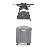 Weber 209860 Stand Gasgrill Edition, Schwarz + Abdeckhaube für Q-1000/2000 mit Rollwagen/Stand, g