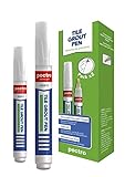 Fugenstift Weiß Zum Auffrischen von Zementfugen im Wandbereich PACK x 2 Einheiten | Fugenstift in weiß tönt zementäre Fugen ein, 8ml | Fugenmarker Reparieren und Pflegen zu H