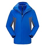 Winterjacken Jacken Customized Außen warm und Winddicht Zweiteilige Arbeitskleidung Stickerei-Mannschaft-Multifunktions (Color : Blue, Size : XXL)