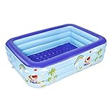 Binle Aufblasbarer Pool für Baby Kinder Erwachsene,Swim Center Familie Aufblasbare Pools Über dem Boden,Sommer Wasserparty Rechteckiger Aufblasbarer Pool fü