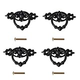 Möbelgriff, antike Optik, Türzuziehgriff, Retro-Knauf, Schwarz, 4 Stück