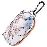 für Samsung Galaxy Buds / Buds + Hard Case Hülle, galvanisierte Marmor Muster stoßfeste Anti-Drop Hülle mit Schlüsselbund (E)