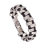 YINCHIE XA96 Mode Punk Leder Armbänder Legierung Handgemachte Echtes Leder Wrap Bangles Comic Party Ornamente Schmuck Frauen Armband Retro (Length : 21cm, Metal Color : Photo Color)