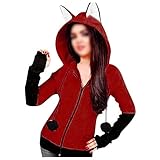 MAXIAOTONG Cosplay Fox Orelhas Ears Hoodie orange Sweatshirts Plüsch-Kugel- Dekoration Jacke Cosplay Frauen Kawaii Outwear (Color : Blau, Size : XL)