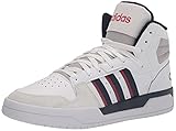 adidas Entrap Mid Basketballschuh für Herren, Weiß/Collegiate Navy/Vivid Red, 40 EU