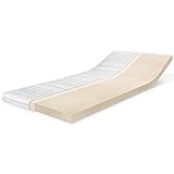 RAVENSBERGER Natura LUX 100 Latex Topper H2/3 RG 75 (50-110 kg) 90 x 200 cm - 7-Zonen Komfort-Matratzenauflage Made IN Europe - Natur-Latex-Auflage mit Baumwoll-Doppeltuch-Bezug