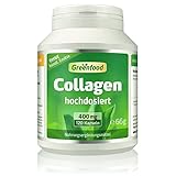 Collagen, 400 mg, hochdosiert, 120 Kapseln - natürliches Collagenhydrolysat. OHNE künstliche Zusätze, ohne Gentechnik