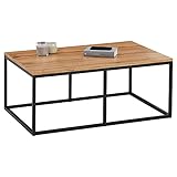 CARO-Möbel Couchtisch Mauro Wohnzimmertisch mit elegantem Metallgestell, Beistelltisch in Wotan Eiche/schwarz, 102 x 67