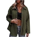 GULASISI Damen Fleecejacke Ohne Kapuze Knopfleiste Sale Herbst Winter Warm Mode Einfarbig Cardigan Jacke Elegant Outwear-Mantel Übergangsjacke Damenjack