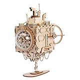 BAOZUPO 3D Holzpuzzle U-Boot Spieluhr Modellbausätze Selbstbau BAU Geburtstag Holz Kreative Montage Spielzeug Geschenk