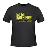 Ich Bin Ingenieur, Herren T-Shirt - Fairtrade, Größe L, schw