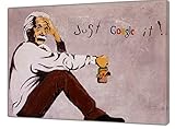 Banksy Just Google IT Bild Reproduktion Druck auf gerahmter Leinwand, Wandkunst, Heimdekoration, 102 x 76 cm - 18 mm T