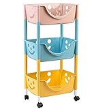 WJMLS Schöne 3 Storey Startseite Removable Pulley Tiered Storage Shelf Wohnzimmer Fussb