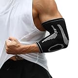 Ellenbogenbandage, 1 Paar Ellenbogen Bandage Für Frauen Männer, Sport Armbandage zur Stützung der Ellenbogen beim Volleyball, Fitness Bandage zur Entlastung bei Tennisarm, Links und rechts M/L/XL