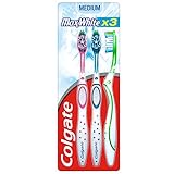 Colgate Max White Zahnbürste, mittel, 3-teilig