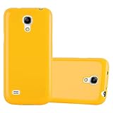 Cadorabo Hülle für Samsung Galaxy S4 Mini in Jelly GELB – Handyhülle aus flexiblem TPU Silikon – Silikonhülle Schutzhülle Ultra Slim Soft Back Cover Case Bump