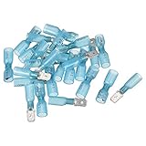 sourcing map Drahtklemmen, Schrumpfschlauch, wasserdicht, männlich und weiblich, AWG16–14, elektrische Verkabelung, Flachstecker, Crimp-Set, Blau, 50 Stück