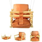 Kiddy dreams Babyschaukel Schaukel für Baby Kinder mit Sicherheitsgurt Outdoor Indoor Holz Garten verstellb