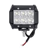 LARS360 4 Stück 18W Cree LED Arbeitsscheinwerfer Strahler 12V 24V Weiß Reflektor Scheinwerfer Traktor Zusatzscheinwerfer Rückfahrscheinwerfer Worklight für Offroad KFZ SUV LKW Auto Wasserdicht IP67